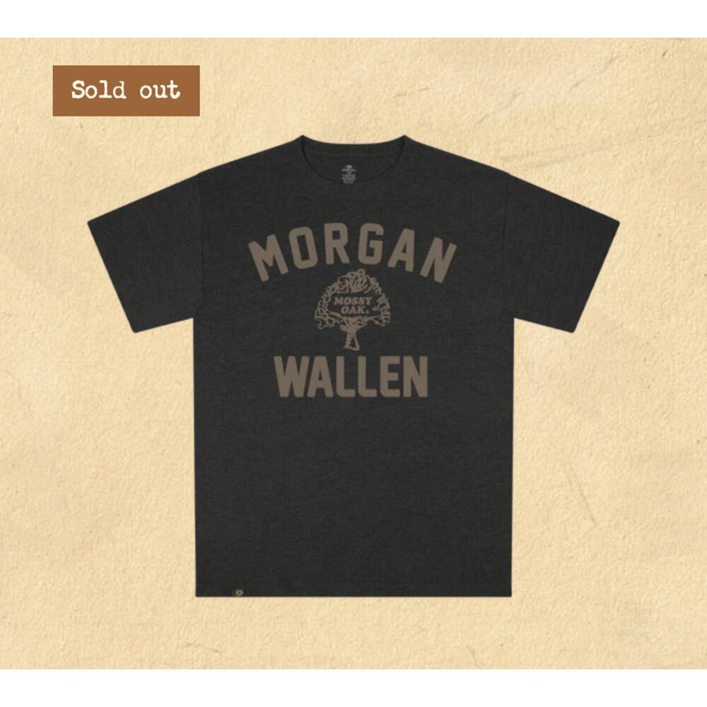 MORGAN WALLEN X MOSSY OAK CHARCOAL T-SHIRT; Size XL | OFFICIAL MW MERCH